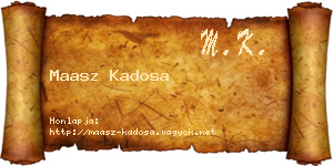Maasz Kadosa névjegykártya